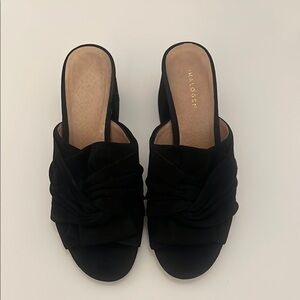 Halogen Chic Black Knotted Mules Size 7 1/2